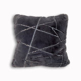Golden Faux Fur Glow Fluffy Pillow with Shimmery Foil Illuminating Effect