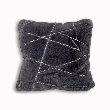 Golden Faux Fur Glow Fluffy Pillow with Shimmery Foil Illuminating Effect