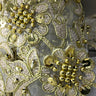 1 Yard Handmade Beaded & Corded Lace Trimming Embroidered on Polyester Organza 2 Inch Width