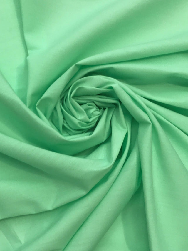 Mint Poly Cotton Fabric - Mint, 59/60" Width (1 Yard)