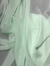 Mint Polyester Chiffon Fabric - Mint, Very Light Sheer, 59"-60" Width (1 Yard)