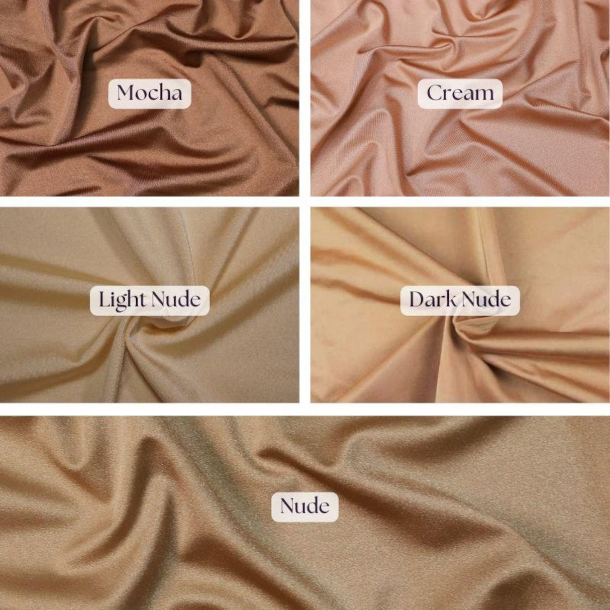 1 Yard Dark Nude Shiny Milliskin Nylon Spandex 4-Way Stretch Fabric 60" Width