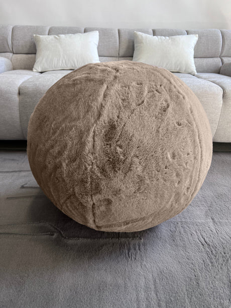 1 Count Luxury Faux Chinchilla Yoga Ball Exercise Chair with Washable Cover 75" width