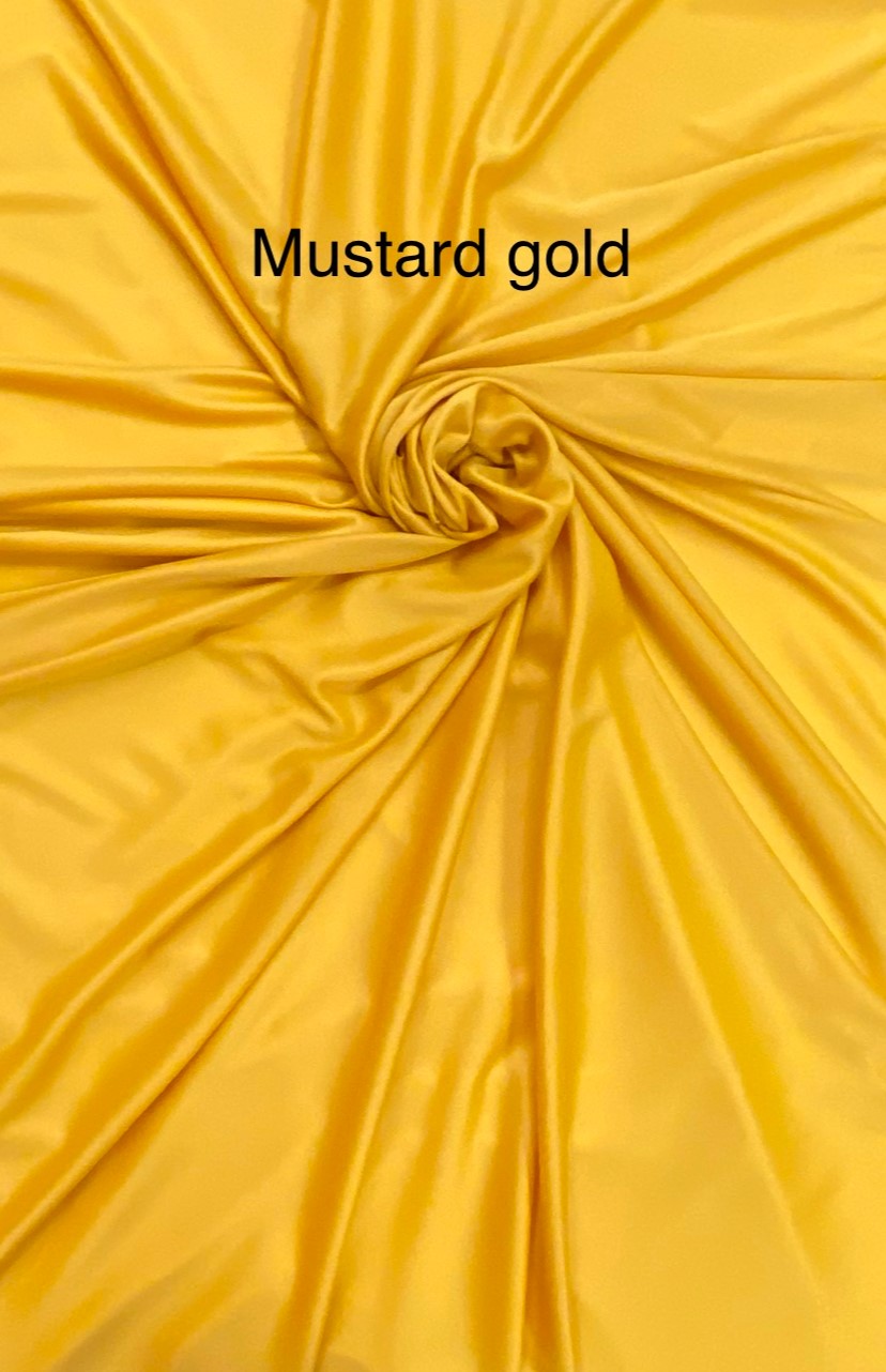 Stretch Lining Polyester Fabric - Mustard Gold, Matte Soft, 60" Width (1 Yard)