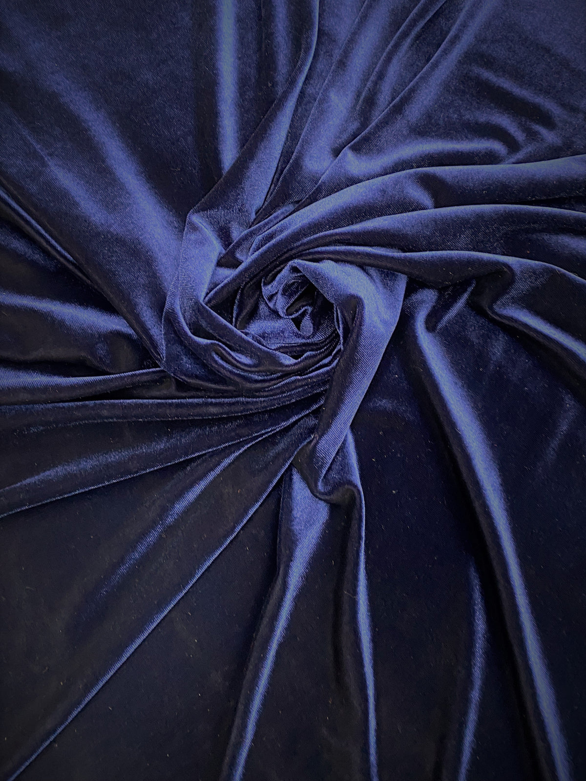 Navy Stretch Velvet Fabric - Navy, 58"-60" Width (1 Yard)