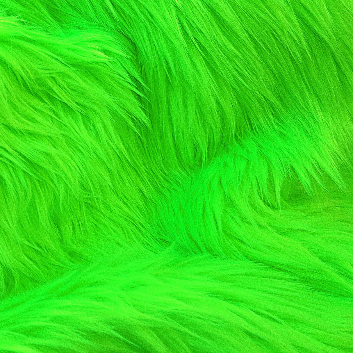 Neon Green Faux Fur Fabric 1 Yard Luxury Shaggy Soft Decorative Craft Upholstery Home Décor