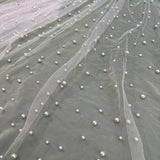 1 Yard Pearl Tulle Fabric Soft Sheer Mesh 58 Inch Width for Bridal Gowns