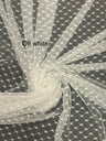 All Over Hearts Nylon Spandex Power Mesh Fabric - Off White, Apple Red, Sand, Hearts Print, 59" Width