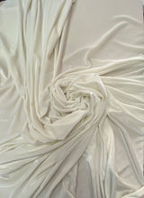 Off White Stretch Velvet Fabric - Off White, 58"-60" Width