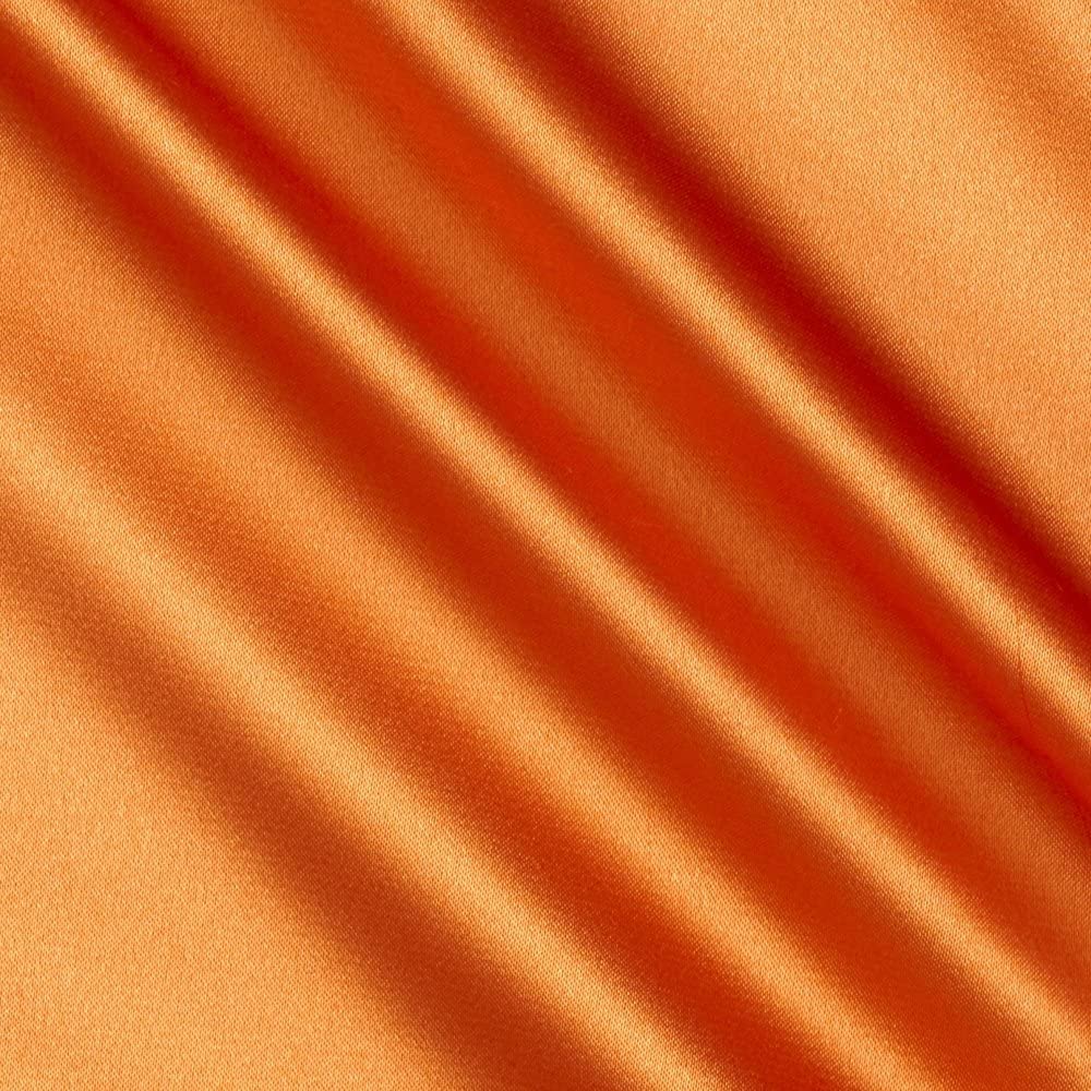 1 Yard Orange Satin Charmeuse Fabric, 60" Wide Polyester Material for Gowns, Decor & Costumes