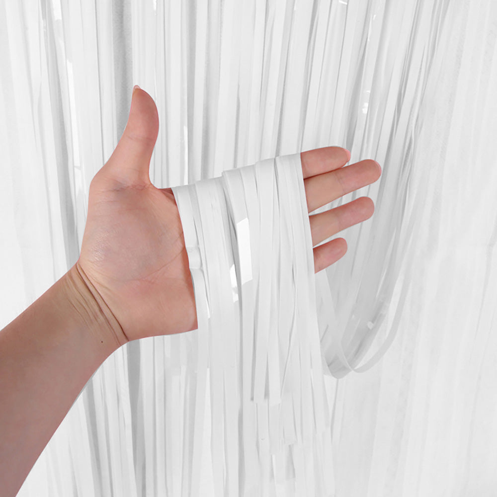 LA Balloons, Foil Curtain, Fringe Curtain, White Decor, Party Decor, Photo Booth, Backdrop, Room Divider, Event Decor, Trade Show, 4th july/ gradution (laballoons)