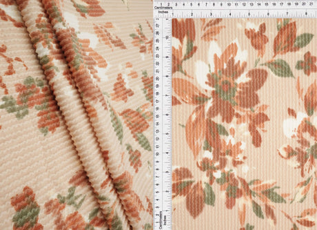 1 Yard Cozy Floral Double Knit Fabric Polyester Rayon Spandex Blend 56/57 Inch Medium Weight Stretch