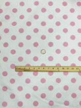 Pink Dots White Poly Cotton Fabric - White With Pink Dots, 59/60" Width (1 Yard)