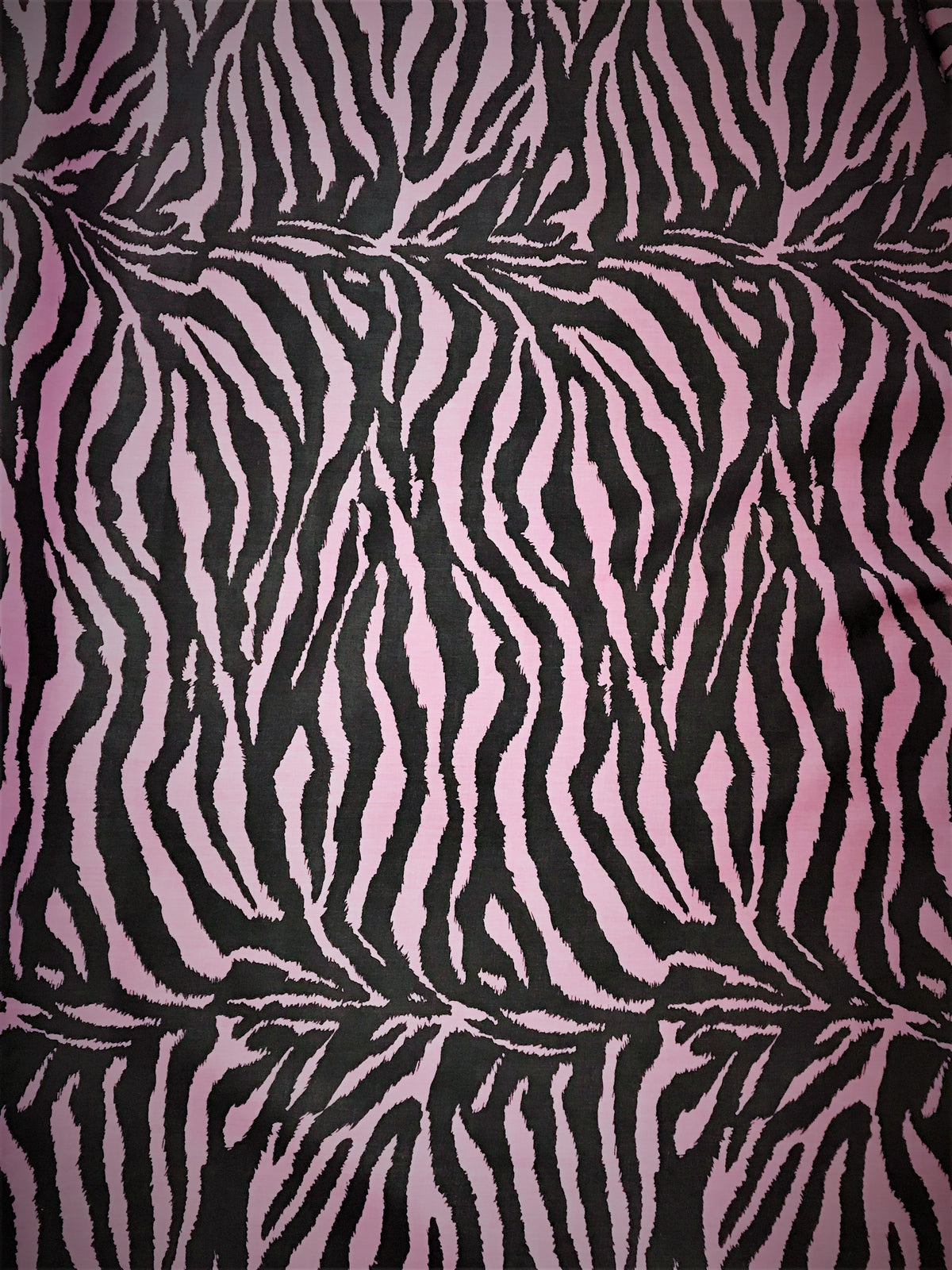 Pink/Black Zebra Poly Cotton Fabric - Pink/Black Zebra Print, 59/60" Wide (1 Yard)