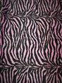 Pink/Black Zebra Poly Cotton Fabric - Pink/Black Zebra Print, 59/60" Wide (1 Yard)