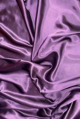 Crepe Satin Polyester Fabric - Plum, Shiny One Side Matte The Other, 58" Width (1 Yard)