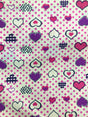 Hearts Purple Poly Cotton Fabric - Purple Hearts, 59/60" Wide (1 Yard)