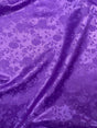 Purple Jacquard Satin Polyester Fabric - Purple Jacquard, Reversible, 58"-60" Width