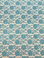 Aqua Rachelle Lace Polyester Fabric - Sheer Floral Lace, Aqua, 58/60" Wide (1 Yard)