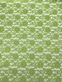 Avocado Rachelle Lace Polyester Fabric - Sheer Floral Lace, Avocado Green, 58/60" Wide (1 Yard)