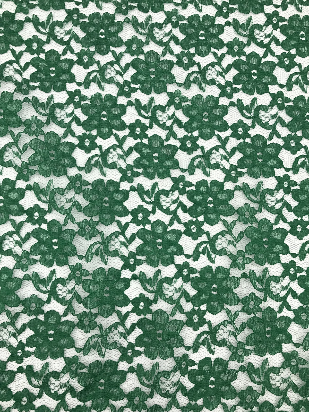 Forrest Green Rachelle Lace Polyester Fabric - Sheer Floral Lace, 58/60" Wide (1 Yard)