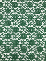 Forrest Green Rachelle Lace Polyester Fabric - Sheer Floral Lace, 58/60" Wide (1 Yard)