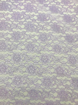 Lavender Rachelle Lace Polyester Fabric - Sheer Floral Lace, Lavender, 58/60" Width (1 Yard)