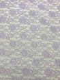 Lavender Rachelle Lace Polyester Fabric - Sheer Floral Lace, Lavender, 58/60" Width (1 Yard)