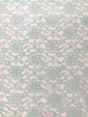 Mint Rachelle Lace Polyester Fabric - Sheer Floral Lace, Mint, 58/60" Wide (1 Yard)