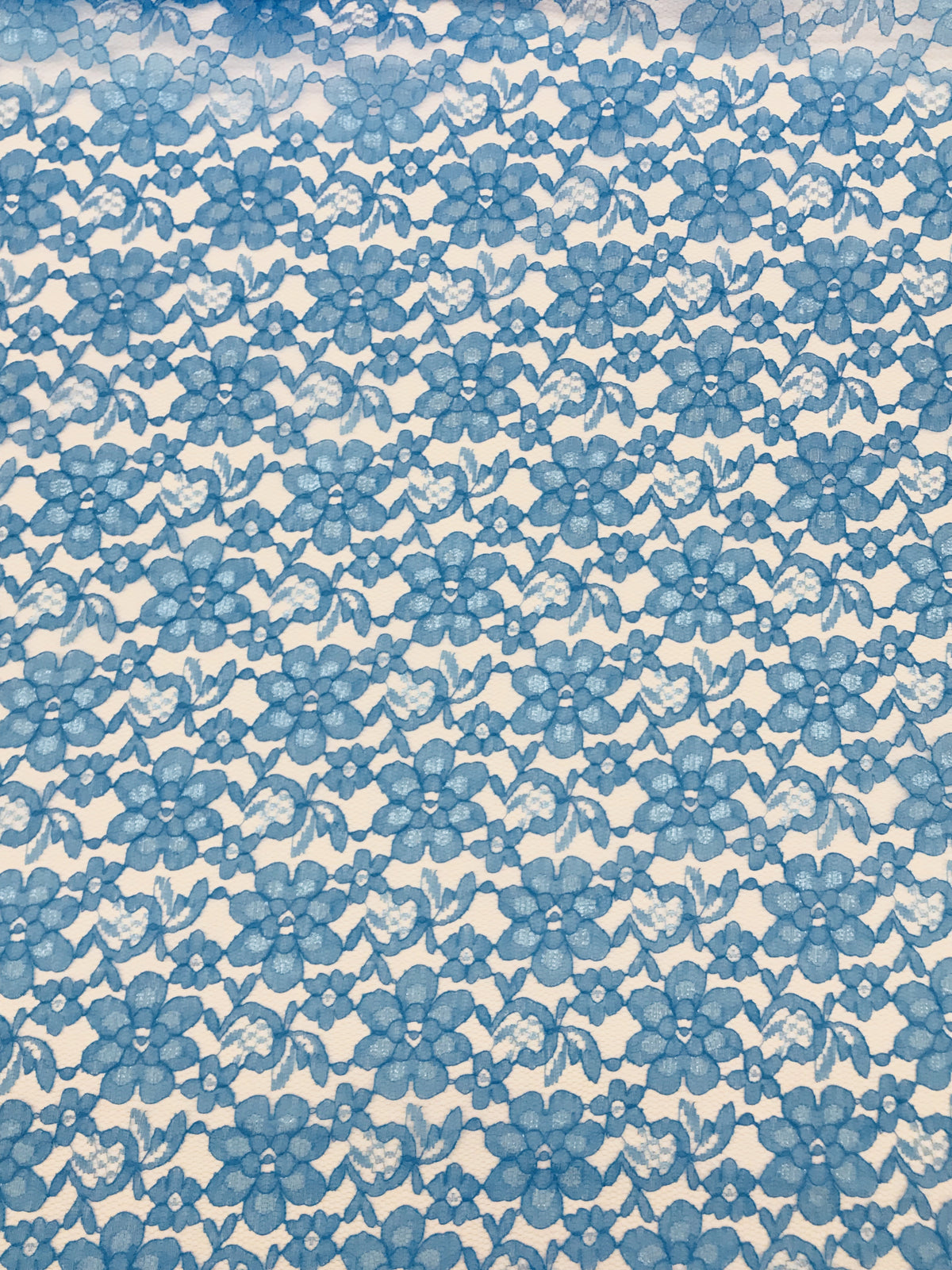 Turquoise Rachelle Lace Polyester Fabric - Sheer Floral Lace, Turquoise, 58/60" Width