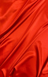 Crepe Satin Polyester Fabric - Red, Shiny, 58" Width (1 Yard)