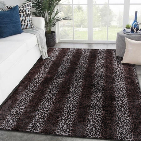 Leopard Cheetah Jaguar Feline Animal Print Soft Cozy Fuzzy Faux Fur Rug/Carpet