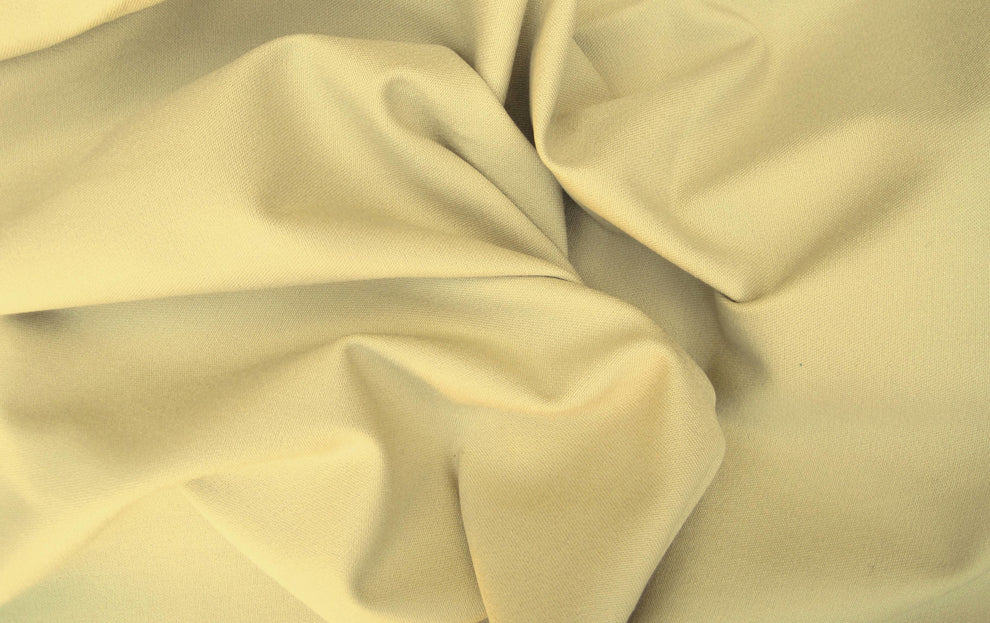 1 Yard Light Yellow Cotton Twill Spandex Fabric Durable Stretch Woven 44/45 Inch Width