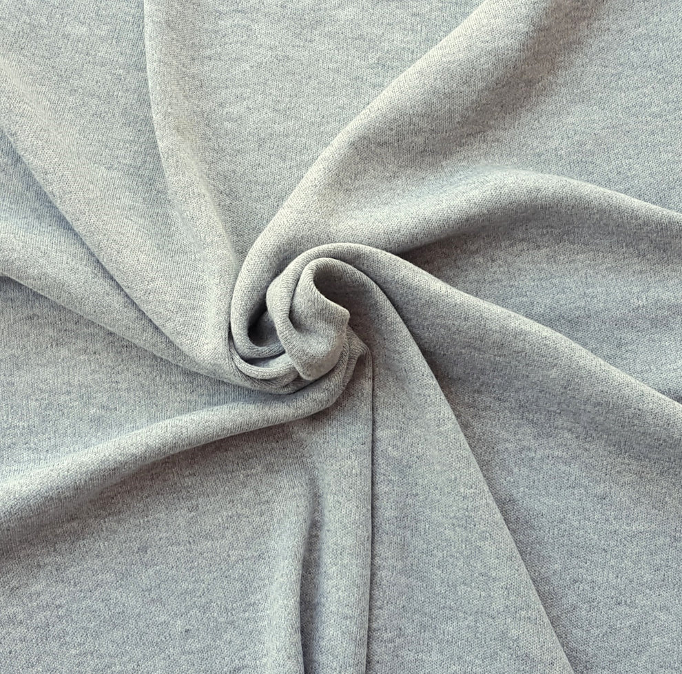 1 Yard Heather Gray Poly Acrylic Sweater Knit Interlock Fabric