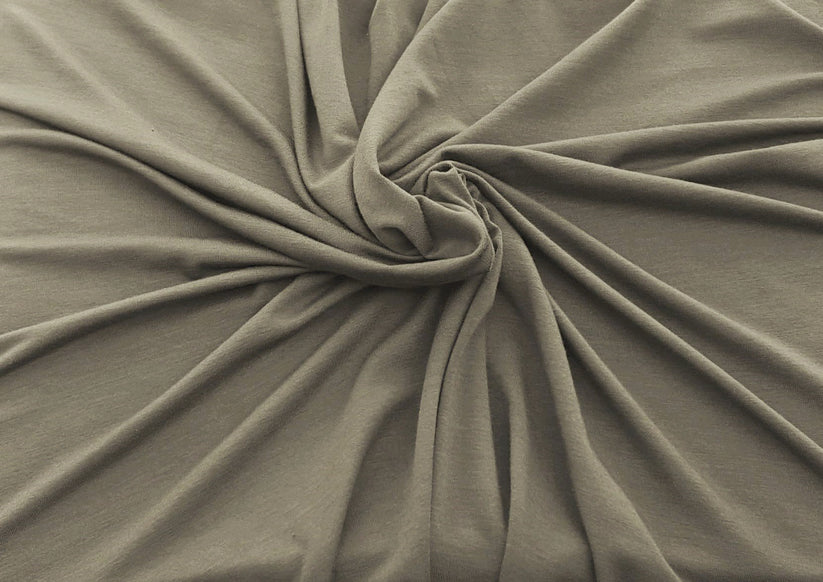 1 Yard Sand Bamboo Spandex Jersey Knit Fabric Soft Stretchy