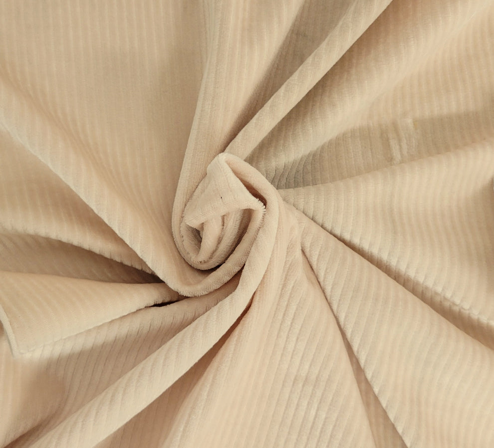 1 Yard Blush Corded Stretch Velvet Velour Fabric for Dresses, Costumes, Upholstery, Decor Projects