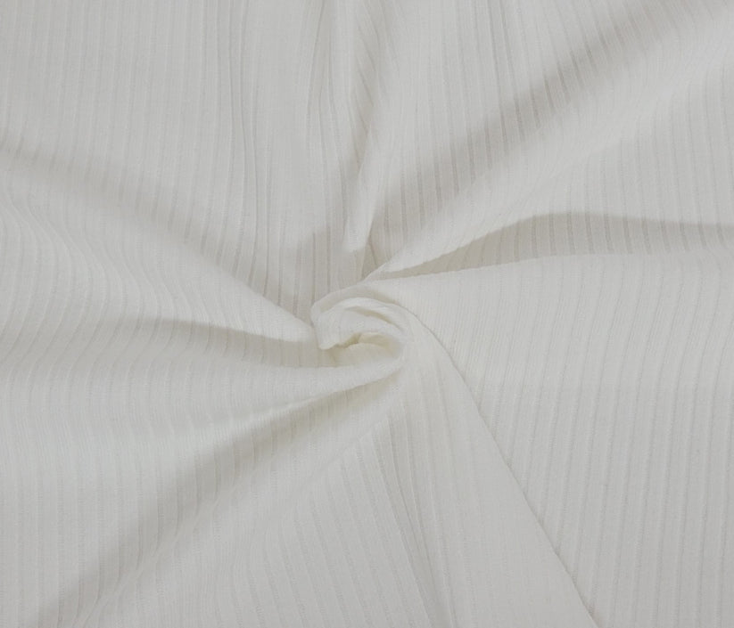 1 Yard PFD Off White Organic Cotton Spandex Rib Knit Fabric