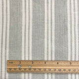 1 Yard Ivory Pure Linen Yarn Dyed 2 Tone Stripe Sage Fabric 58 Inch Width