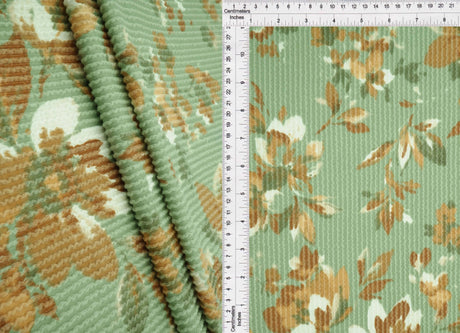 1 Yard Cozy Floral Double Knit Fabric Polyester Rayon Spandex Blend 56/57 Inch Medium Weight Stretch