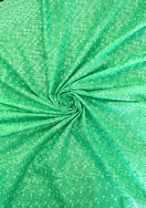Heavy Eyelet Polyester Cotton Fabric - Seafoam Floral Embroidery, 41"-42" Width