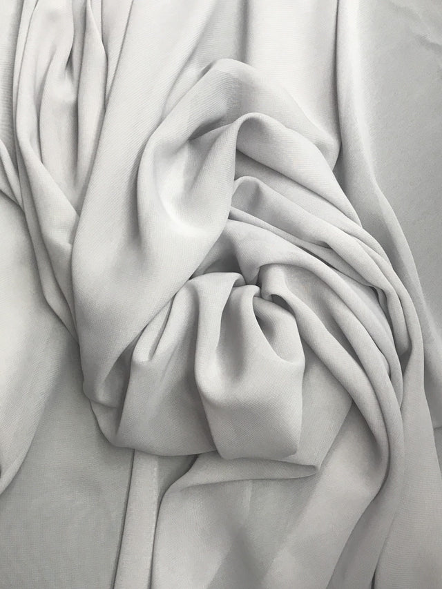 Silver Chiffon Polyester Fabric - Silver, Sheer, 59"-60" Width (1 Yard)