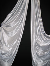 1 Yard Silver Polyester Fabric Low Stretch Extra Wide For Yoga Hammocks Stage Drapes 108/120 Inches Wide