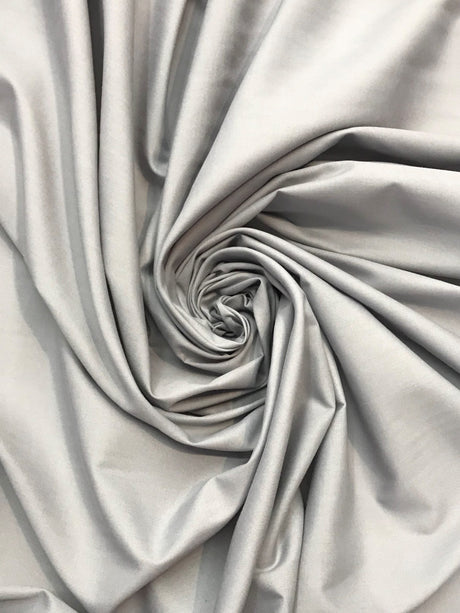 Silver Poly Cotton Fabric - Silver, 59/60" Width (1 Yard)