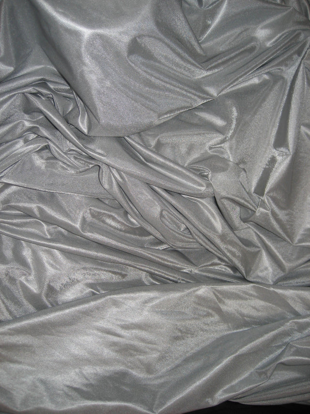 Low Stretch Silver Polyester Fabric - Silver, 108"-120" Width (1 Yard)