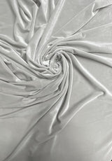 Silver Stretch Velvet Fabric - Silver, 58"-60" Width