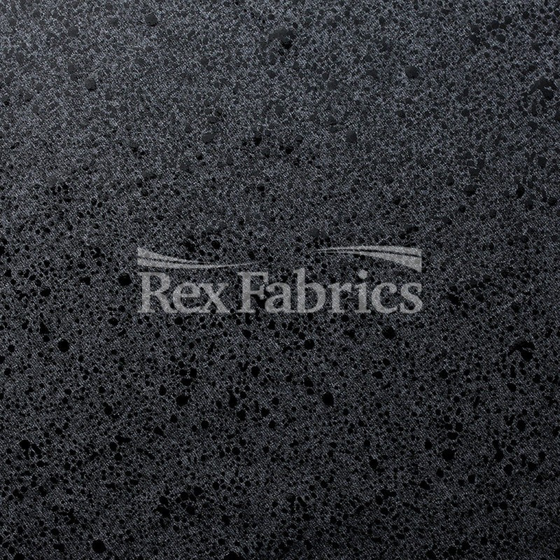 Simplicity Heathers With Foil Polyester Spandex Fabric - Black Silver, Black Titanium, Silver Silver, Heather Foil, 58-60" Width (1 Yard)