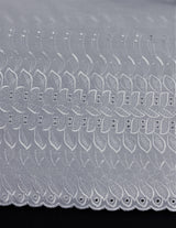 Single Border Eyelet White Polyester Cotton Fabric - White Embroider Eyelet, 43/44" Width (1 Yard)