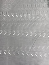 Single Border Eyelet White Polyester Cotton Fabric - White Embroider Eyelet, 43/44" Width (1 Yard)