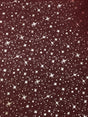 Red/Silver Stars Organza Polyester Fabric - Metallic Silver Foil Star Print, Sheer, 58/60" Width (1 Yard)