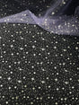 Lilac/Silver Stars Polyester Organza Fabric - Metallic Silver Foil Star Stamped, Lilac/Silver, 58/60" Width